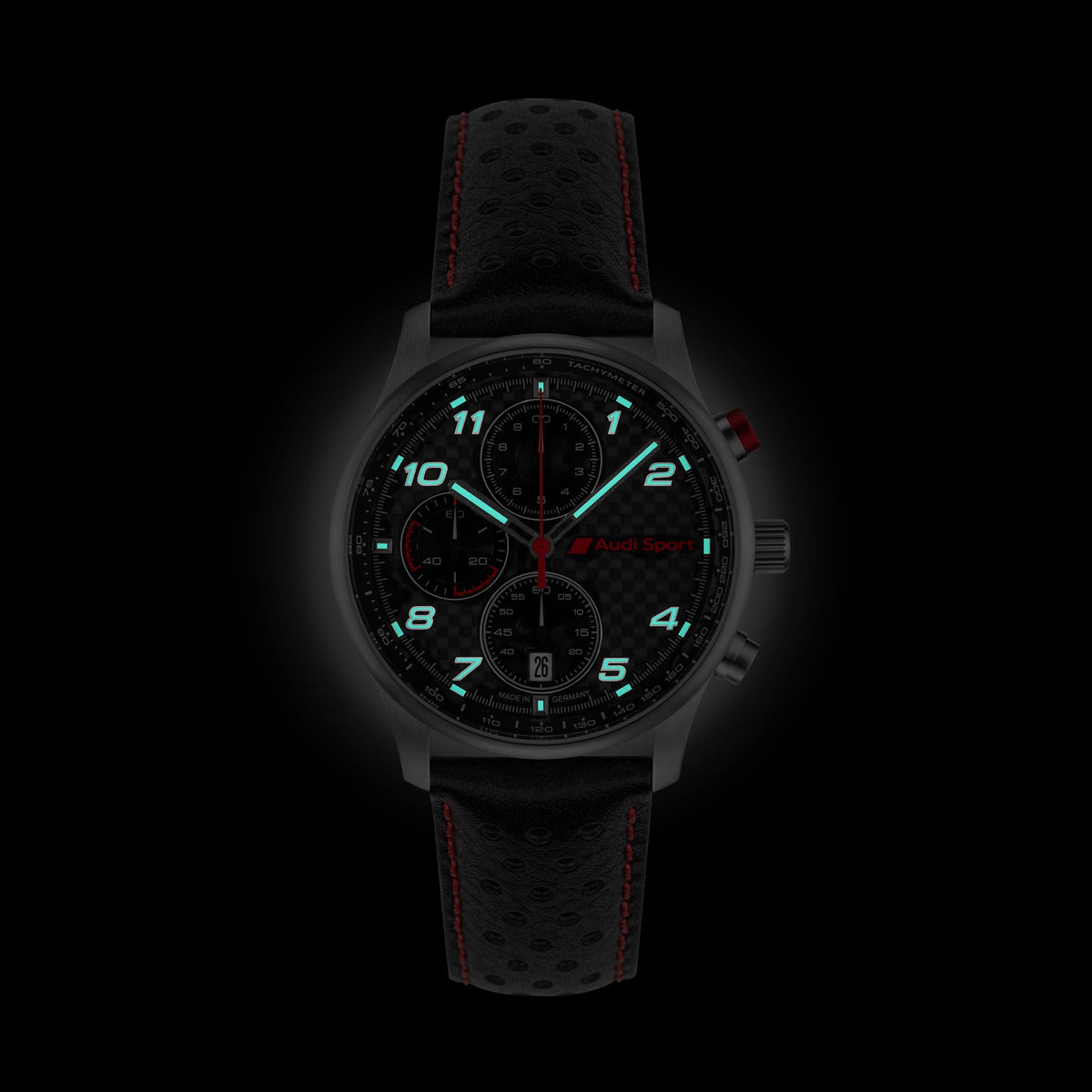 Audi Sport chronograph carbon, men, silver/black