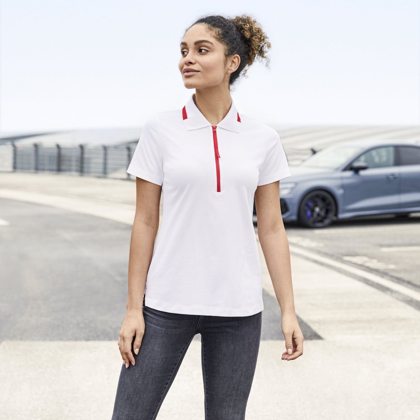 Audi Sport Polo Shirt, Womens XS - White
