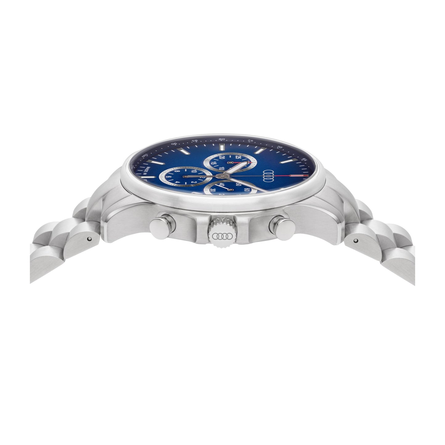 Audi Chronograph stainless steel, silver/blue