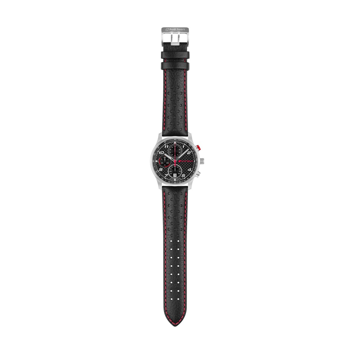 Audi Sport chronograph carbon, men, silver/black