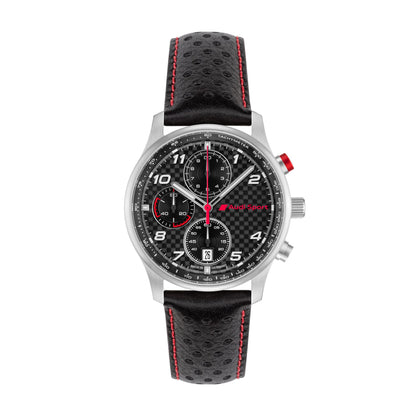 Audi Sport chronograph carbon, men, silver/black